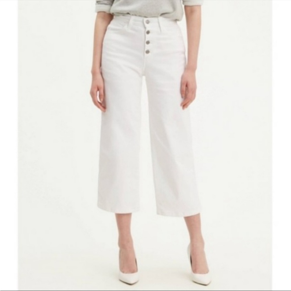 OAT Mid Rise Wide Leg White jeans NWT